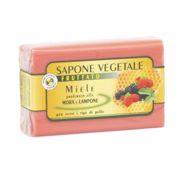 Sapone vegetale: Miele, mora e lampone – 150gr.